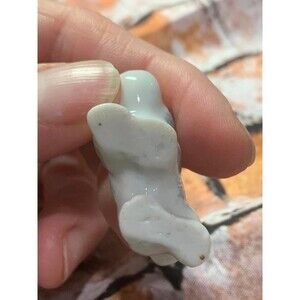 Vintage Tiny White & Gray Puppy Dog Figurine Statue Decor 1 Inch Doll House EUC